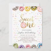 スウィートワン誕生日招待状1stバースデーガール 招待状 (正面)
