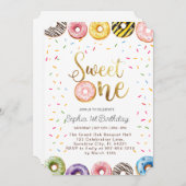 スウィートワン誕生日招待状1stバースデーガール 招待状 (正面/裏面)