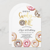 スウィートワン誕生日招待状1stバースデーガール 招待状 (正面/裏面)