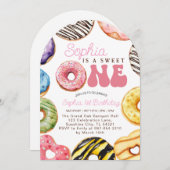 スウィートワン誕生日招待状1stバースデーガール 招待状 (正面/裏面)