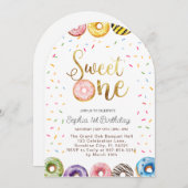 スウィートワン誕生日招待状1stバースデーガール 招待状 (正面/裏面)