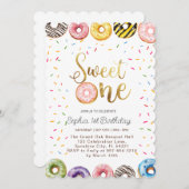 スウィートワン誕生日招待状1stバースデーガール 招待状 (正面/裏面)