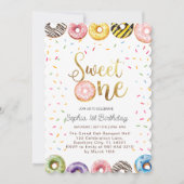 スウィートワン誕生日招待状1stバースデーガール 招待状 (正面)