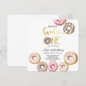 スウィートワン誕生日招待状, 女の子の1歳誕生日 サンキューカード (正面/裏面)