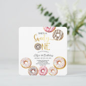 スウィートワン誕生日招待状, 女の子の1歳誕生日 サンキューカード (スタンド正面)