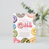 スウィートワン誕生日招待状, 1歳の女の子の誕生日 ポストカード (スタンド正面)