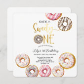 スウィートワン誕生日招待状, 1歳の誕生日ガール サンキューカード (正面/裏面)