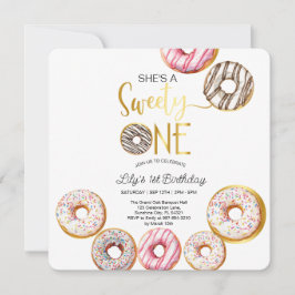 スウィートワン誕生日招待状, 1歳の誕生日ガール サンキューカード