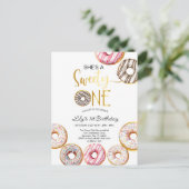 スウィートワン誕生日招待状, 1歳の誕生日ガール ポストカード (スタンド正面)