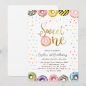 スウィートワン誕生日招待状, 1歳の誕生日ガール 招待状 (正面/裏面)