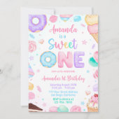 スウィートワン誕生日招待状、1stバースデーガール1 招待状 (正面)