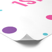 スウィートワン1歳の誕生日レインボーアイスポップ・アートの ポスター (角)