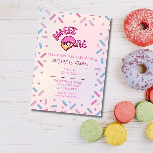 スウィートワン1st誕生日招待状 招待状