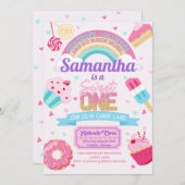 スウィートワン1thバースデーキャンディランドパーティの招待状 招待状 (正面/裏面)