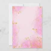 スウィートワン1thバースデーピンクフェイクグリッタードーナツ 招待状 (裏面)