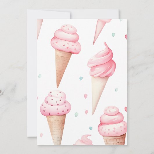 スウィートワン アイスクリーム 1歳の誕生日 招待状 (裏面)