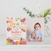 スウィートワン | フルーツパーティの誕生日 招待状 (スタンド正面)