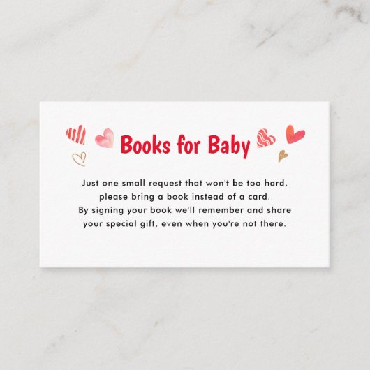 スウィートヴァレンティネス赤ちゃんシャワー本ベビー エンクロージャーカード (正面)