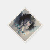 スウィートヴィンテージエンジェルクリスマス スタンダードカクテルナプキン (角)