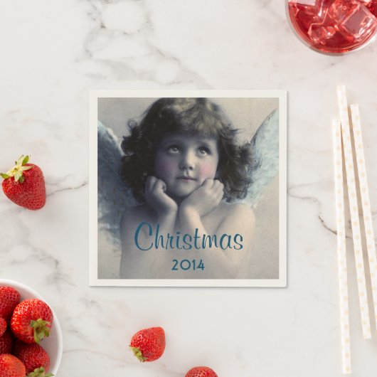 スウィートヴィンテージエンジェルクリスマス スタンダードカクテルナプキン (インサイチュ)