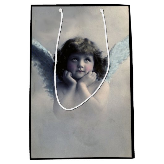 スウィートヴィンテージエンジェルクリスマス ミディアムペーパーバッグ (正面)