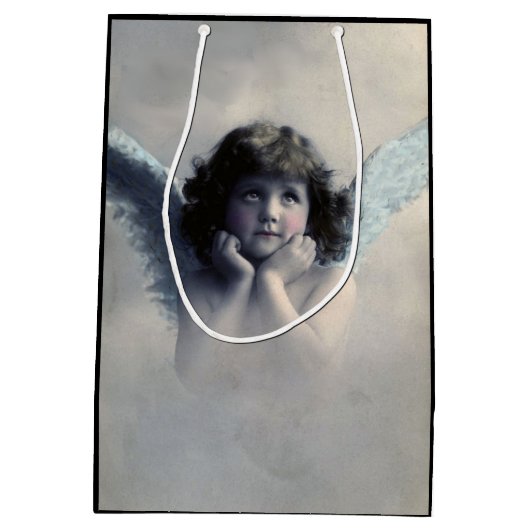 スウィートヴィンテージエンジェルクリスマス ミディアムペーパーバッグ (裏面)