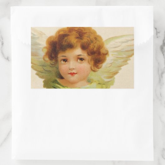 スウィートヴィンテージエンジェル顔 長方形シール (バッグ)