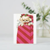 スウィートヴィンテージクリスマスパピービコンラサマルチーズ シーズンポストカード (スタンド正面)