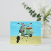 スウィートヴィンテージスクーターおもしろい ポストカード (スタンド正面)