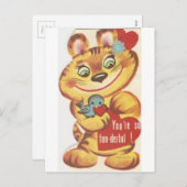 スウィートヴィンテージタイガーバレンタイン シーズンポストカード (正面/裏面)