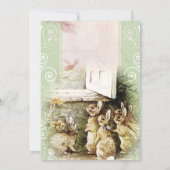 スウィートヴィンテージバニー1st誕生日パーティの招待状 招待状 (裏面)