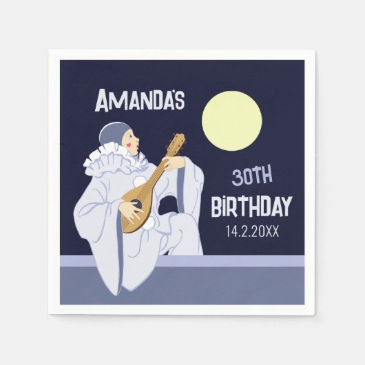 スウィートヴィンテージピエロピエロルートムーンCC1272パーティー スタンダードカクテルナプキン (正面)