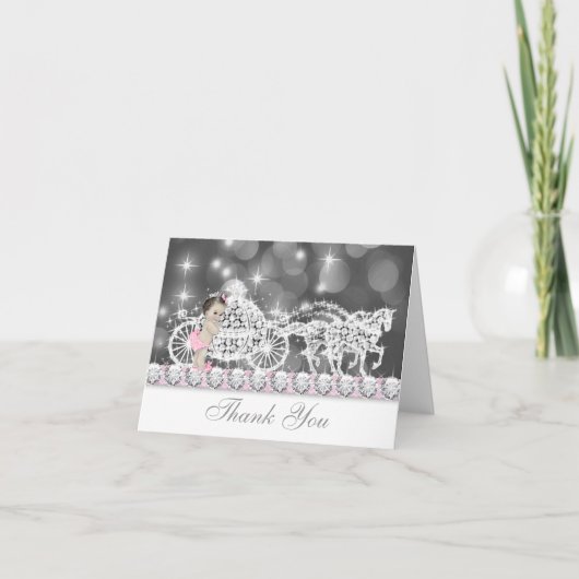 スウィートヴィンテージピンクベビーシャワーサンキューカード サンキューカード (正面)