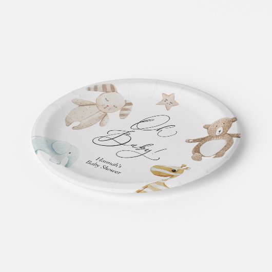 スウィートヴィンテージベビーシャワーOhベビー紙プレート ペーパープレート (アングル)