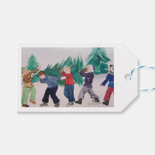 スウィートヴィンテージホリデーアートギフトラベル ギフトタグ (正面(横))