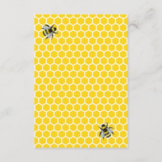 スウィートヴィンテージ(昆虫)マルハナバチベビーシャワーアドバイス エンクロージャーカード (裏面)