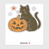スウィート不気味ハロウィン子猫クラシックTシャツ シール (シート)