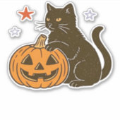 スウィート不気味ハロウィン子猫クラシックTシャツ シール (正面)