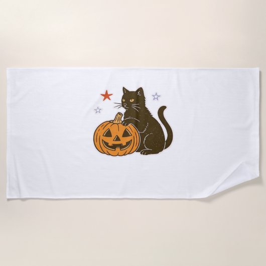 スウィート不気味ハロウィン子猫クラシックTシャツ ビーチタオル (正面)