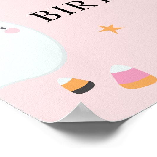 スウィート不気味ワン1歳の誕生日パーティーウェルカムサイン ポスター (角)