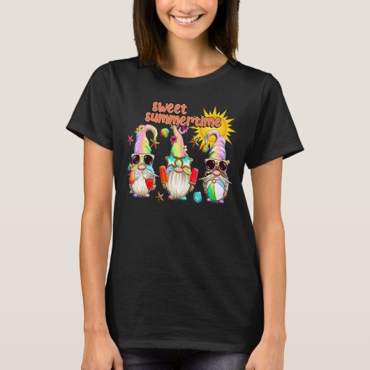 スウィート夏期ビーチゴメススイカ男性の女性 Tシャツ (正面)