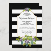 スウィート多肉質フローラガーデンブライダルシャワー 招待状 (正面/裏面)