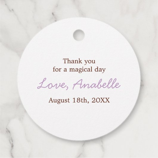 スウィート妖精の国プリンセスガールズ誕生日 フェイバータグ (裏面)