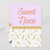 スウィート姪誕生日カード 招待状 (正面/裏面)