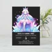 スウィート威厳のあるプリンセス誕生日 招待状 (スタンド正面)