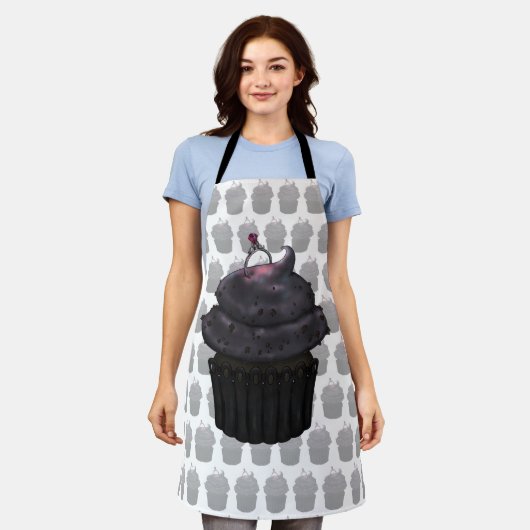 スウィート婚約カップケーキ エプロン (着用した状態)