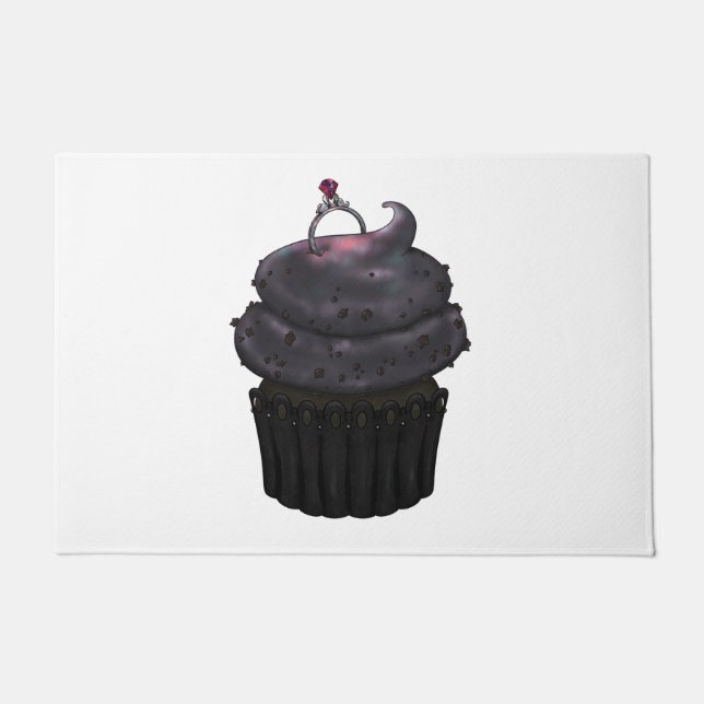 スウィート婚約カップケーキ ドアマット (正面)