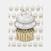 スウィート婚約カップケーキ フリースブランケット (正面)