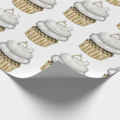 スウィート婚約カップケーキ ラッピングペーパー (角)