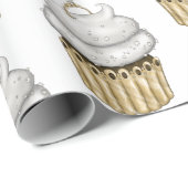 スウィート婚約カップケーキ ラッピングペーパー (ロールコーナー)